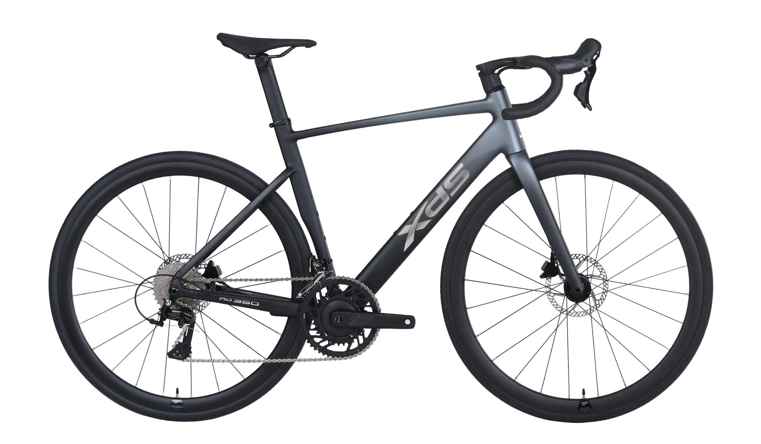 Smoke gray XDS AD350 2026 road bike shown from the drive side